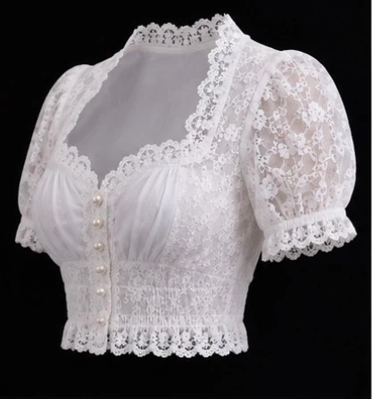 Lace Dirndl Blouse, view 2 product style