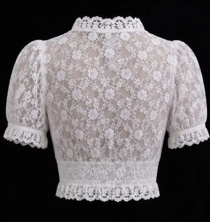 Lace Dirndl Blouse, view 3 product style
