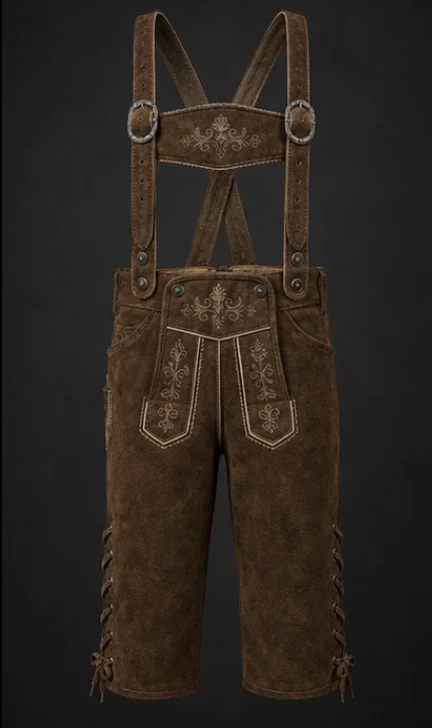 Boys Knee Length Lederhosen, view 1 product style