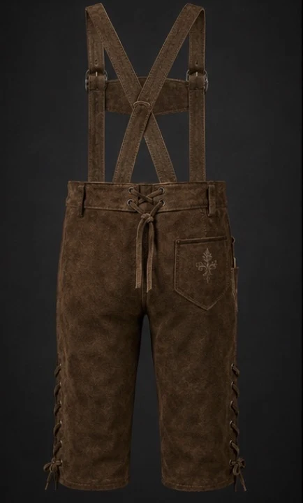 Boys Knee Length Lederhosen, view 3 product style