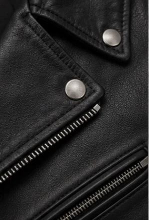 Classic Leather Biker Jacket, view 6 product style