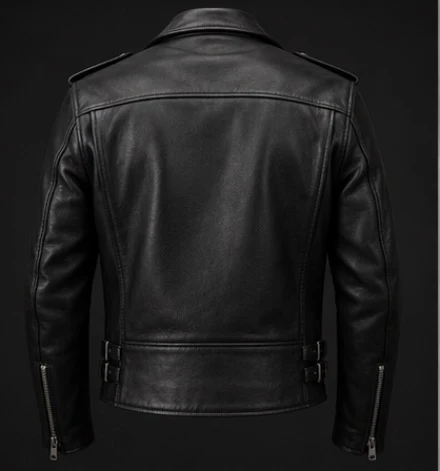Classic Leather Biker Jacket, view 3 product style