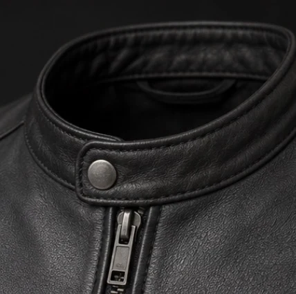 Cafe Racer Leather Jacket, view 7 product style