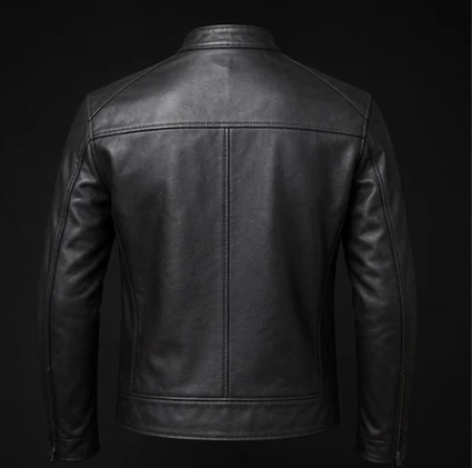 Cafe Racer Leather Jacket, view 3 product style