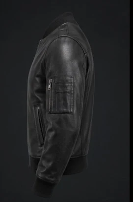 Leather Bomber Jacket, view 4 product style