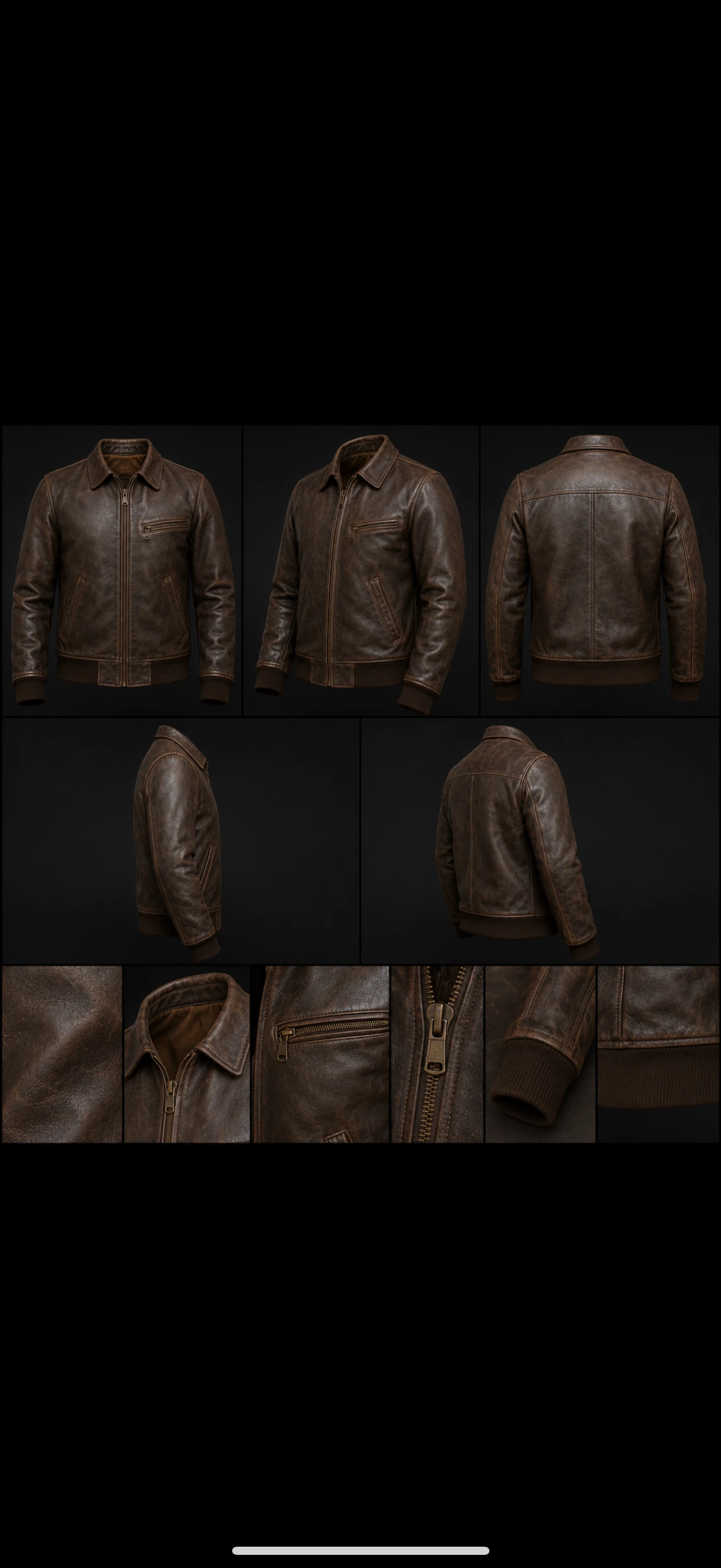 Leather Aviator Jacket, view 5 product style