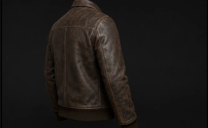 Leather Aviator Jacket, view 6 product style