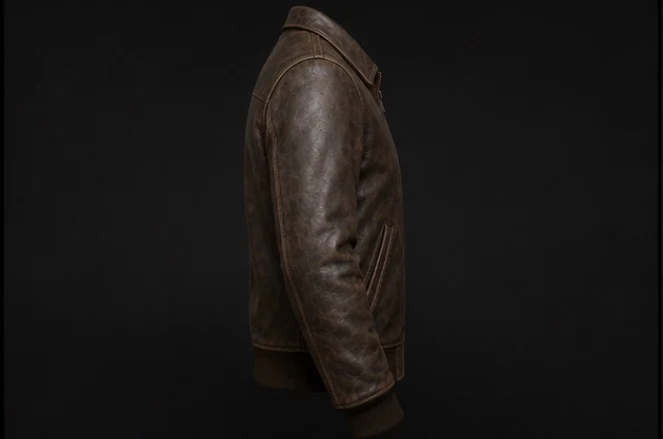 Leather Aviator Jacket, view 4 product style