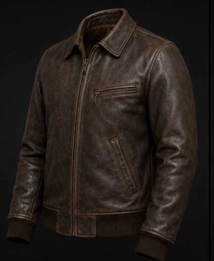 Leather Aviator Jacket, view 2 product style