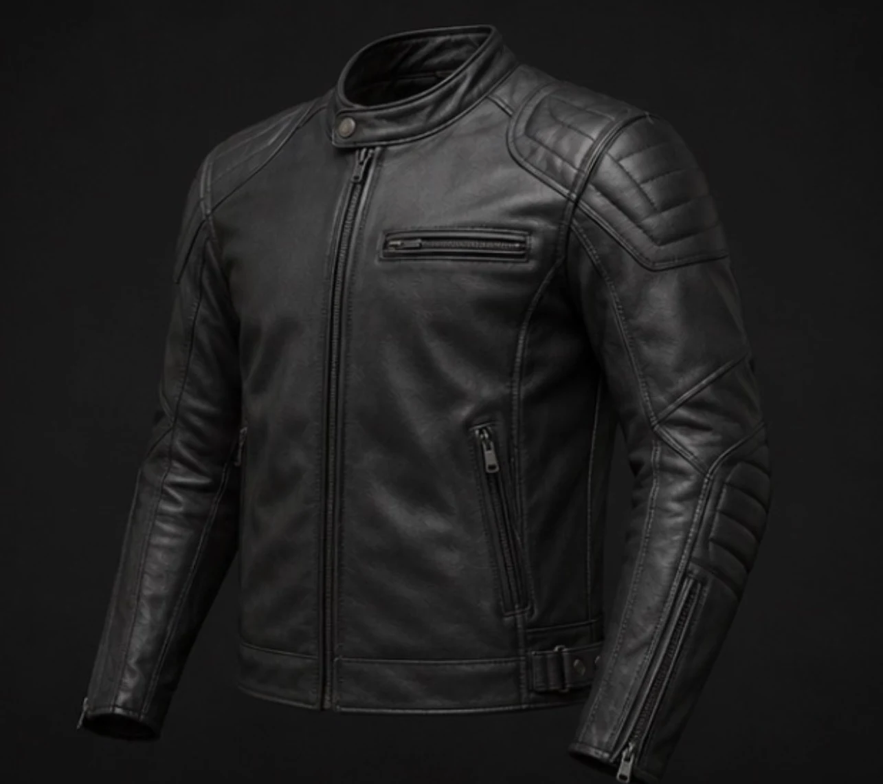 Leather Motorcycle Jacket, view 2 product style