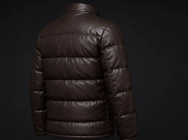 Leather Puffer Jacket, view 5 product style