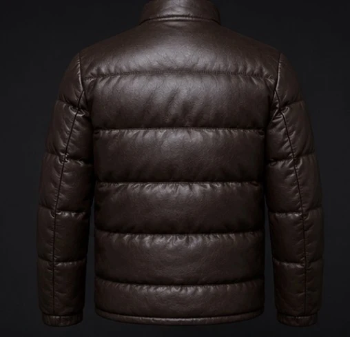 Leather Puffer Jacket, view 4 product style