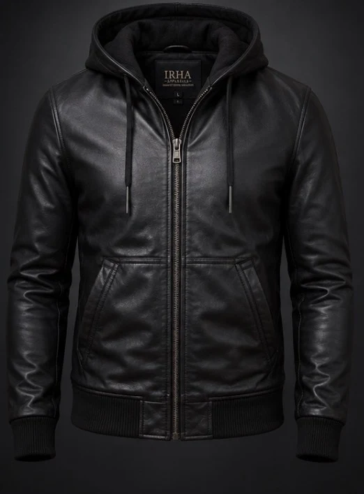 Leather Hoodie representing Hoodies product style