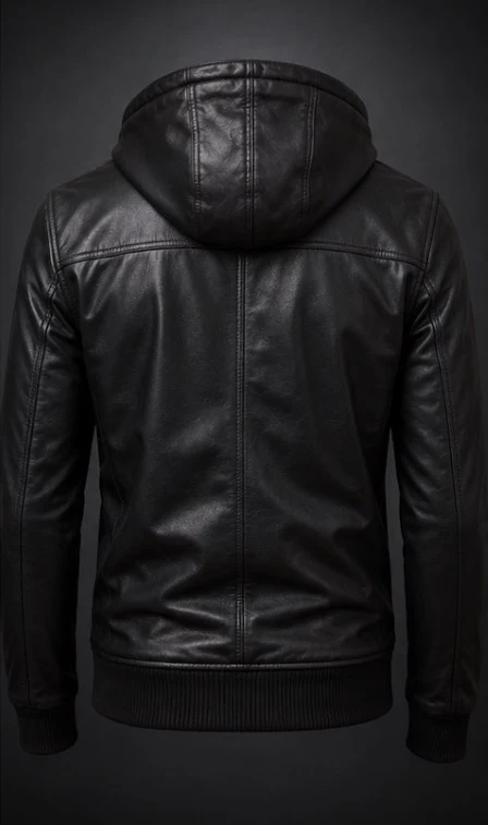Leather Hoodie, view 2 product style