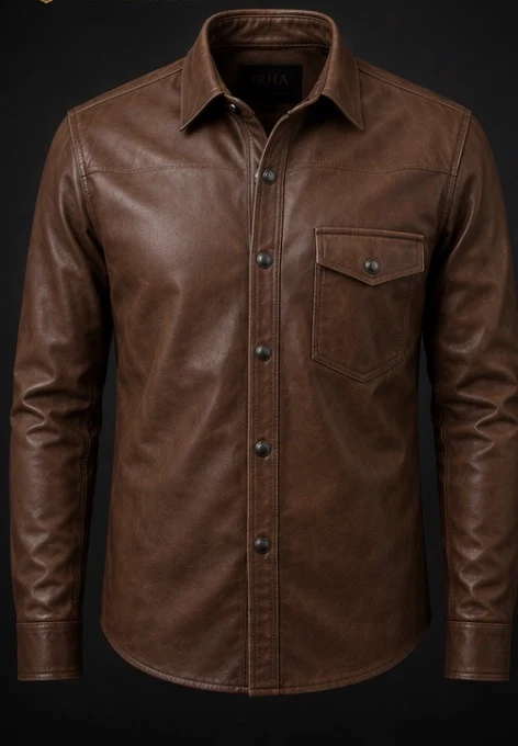 Leather Shirt representing Men's Shirts & Tops