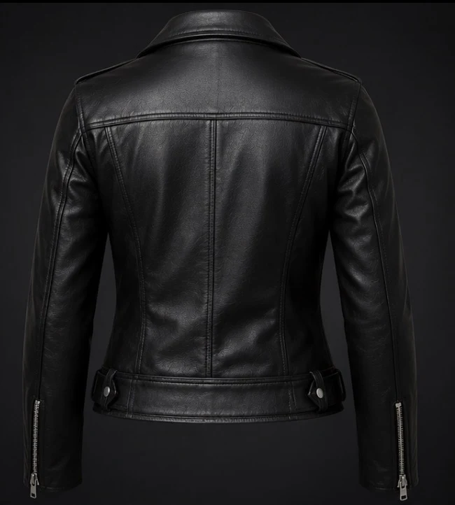 Women's Leather Biker Jacket, view 2