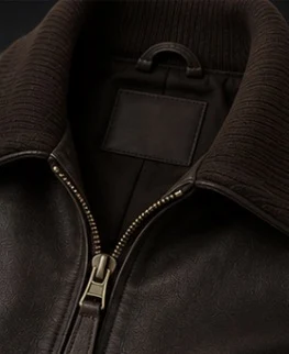 Women's Leather Bomber Jacket, view 3