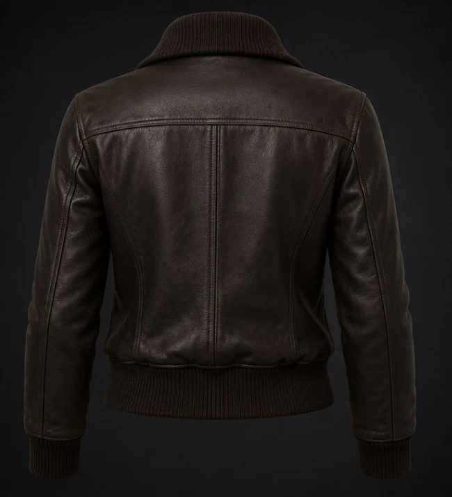 Women's Leather Bomber Jacket, view 2