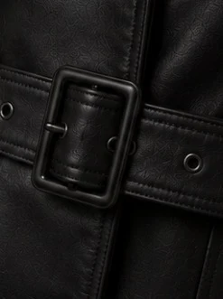 Women's Leather Trench Coat, view 5