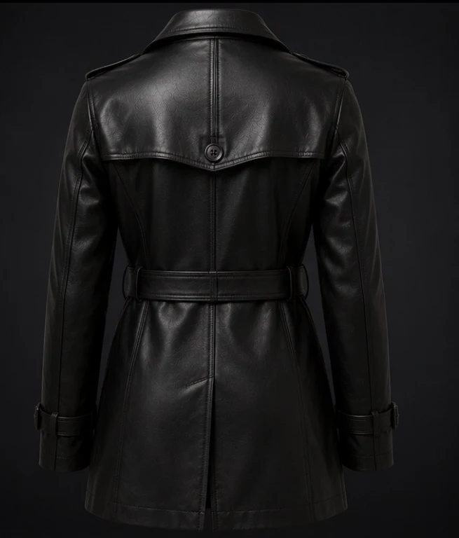 Women's Leather Trench Coat, view 2