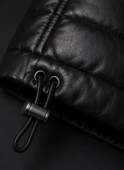Women's Leather Puffer Jacket, view 6