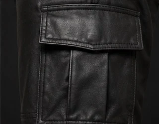 Women's Leather Cargo Pants, view 6