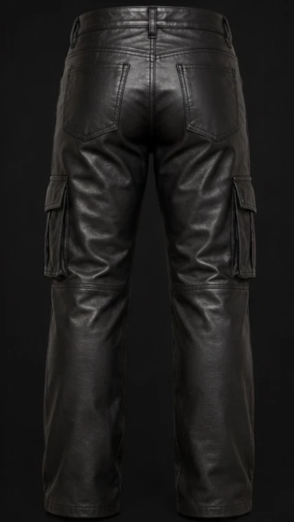 Women's Leather Cargo Pants, view 2