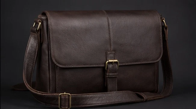 Leather Messenger Bag, view 3 product style