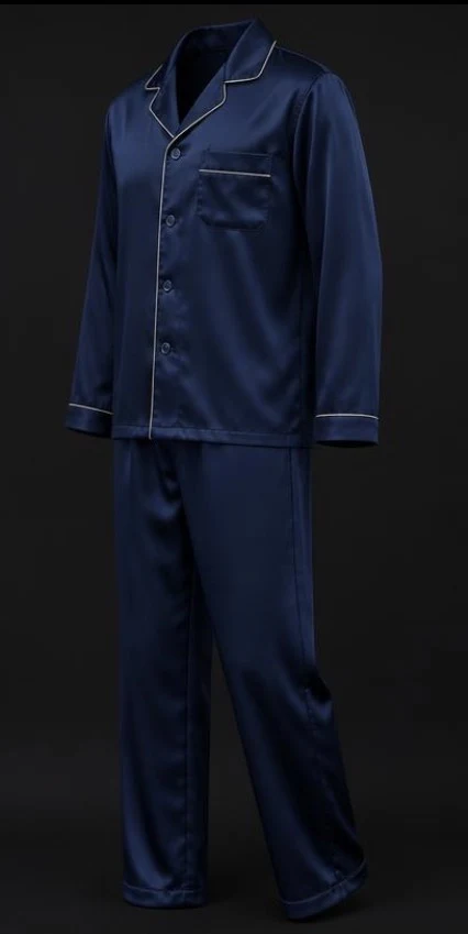 Men's Satin Pajama Set, view 3