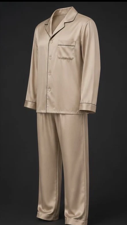 Men's Silk Pajama Set, view 3