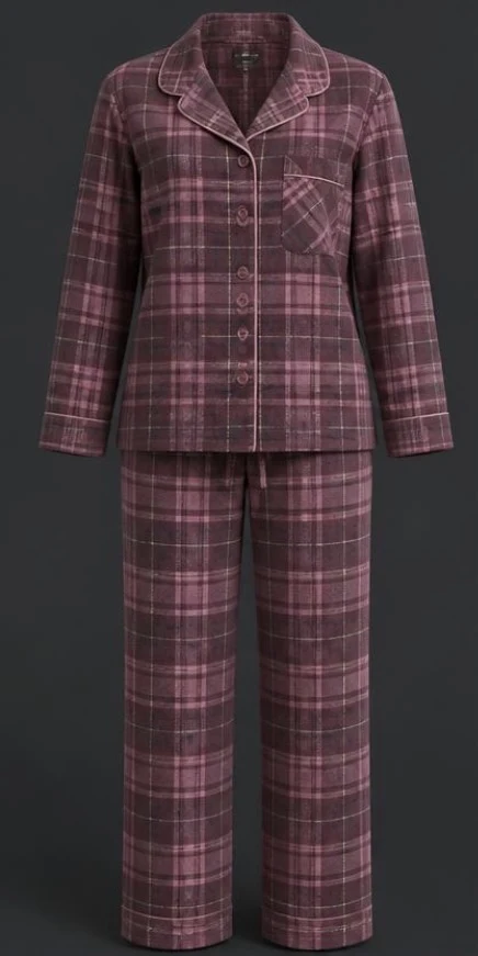Women's Flannel Pajama Set, view 1
