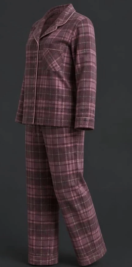 Women's Flannel Pajama Set, view 3