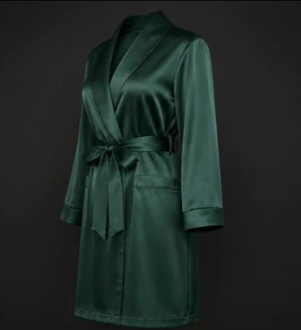 Women's Satin Robe, view 3
