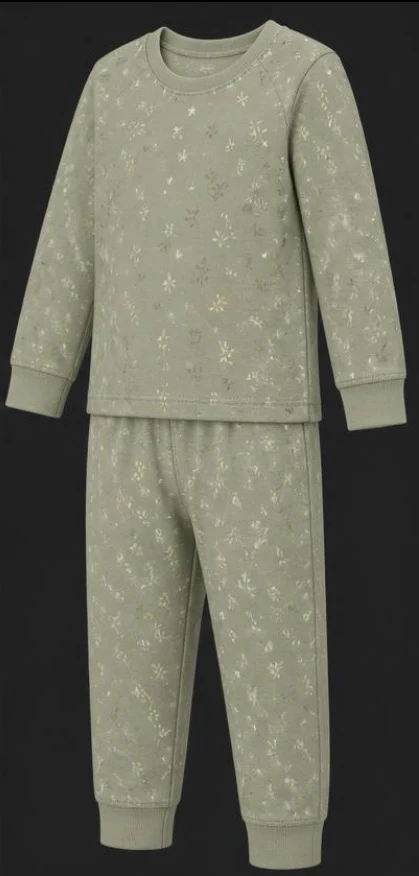 Kids Printed Pajama Set, view 3 product style